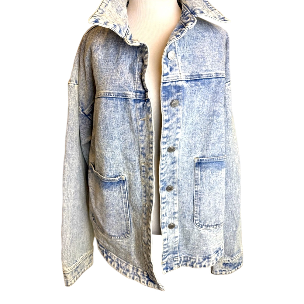 Heyson Blue Denim Button Front Jacket Medium